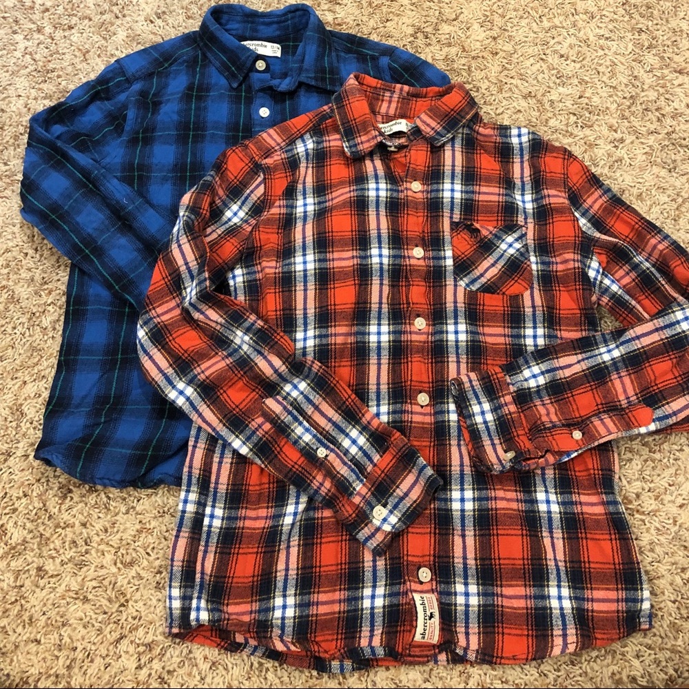 EUC Abercrombie kids Boys flannel shirt lot